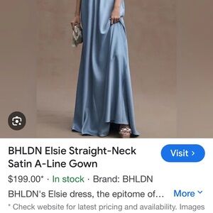 BHLDN Blue Sleeveless Square Neck Maxi Dress